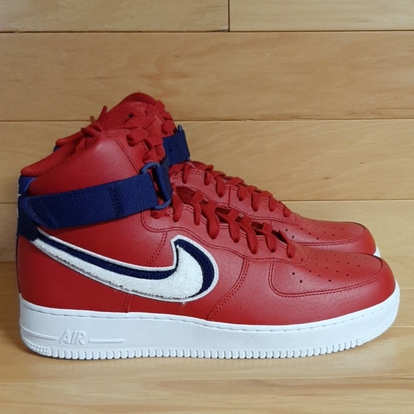 nike air force 1 high red and blue